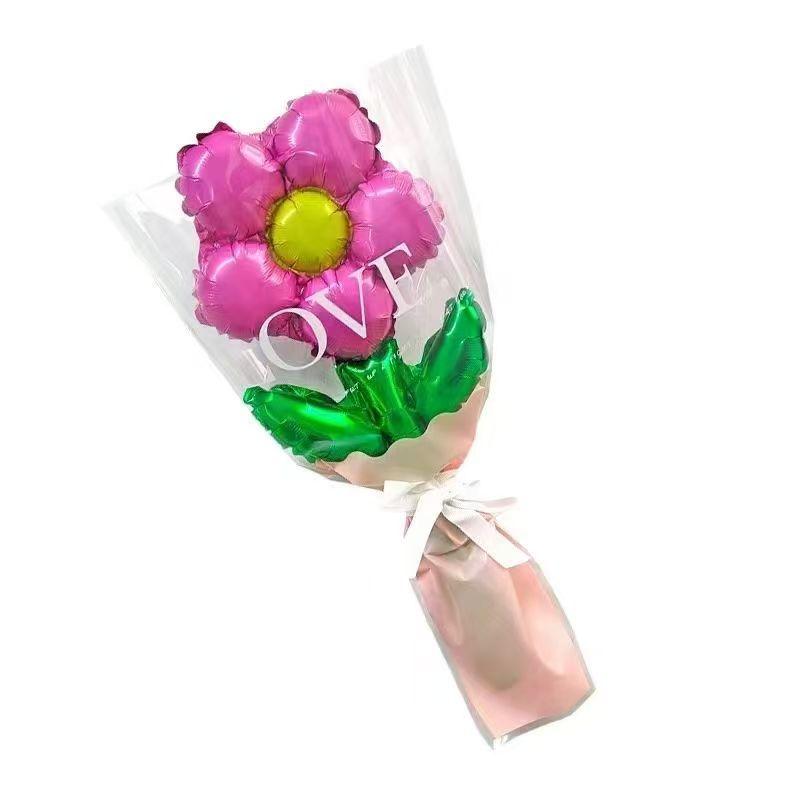 Colorful Flower Foil Balloons - Metallic Party Decor for Birthdays & Weddings,Handheld Photo Props&Atmosphere Creators