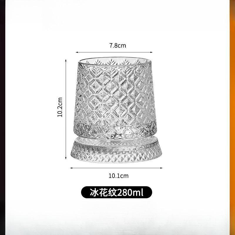 Whisky Glass 280ml Rotating Crystal Rum Glass Cocktail Party Drinking Gift Creative Premium Beer Glass