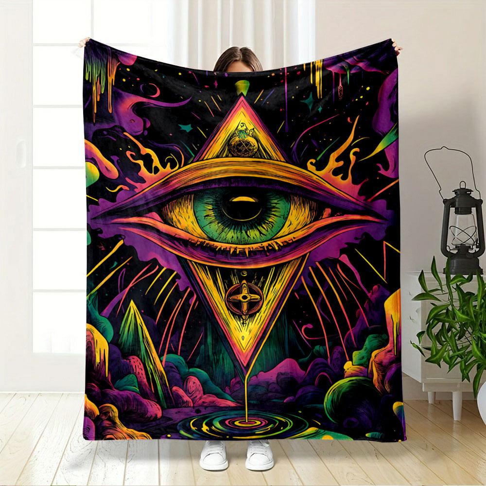 Psychedelic Eye Art Blanket for All Seasons Blanket Lunch Break Throw Gift