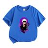 Kids Boys Girls Crew Neck Short Sleeve 100% Cotton T-Shirt, Cool Anime Character Printed Casual Summer Tee for School Daily Wear, Purple Art Pattern S