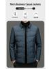 Men's Lightweight Stand-Up Collar Down Jacket - Autumn/Winter Business Casual Warm Outerwear for Middle-Aged Men.
