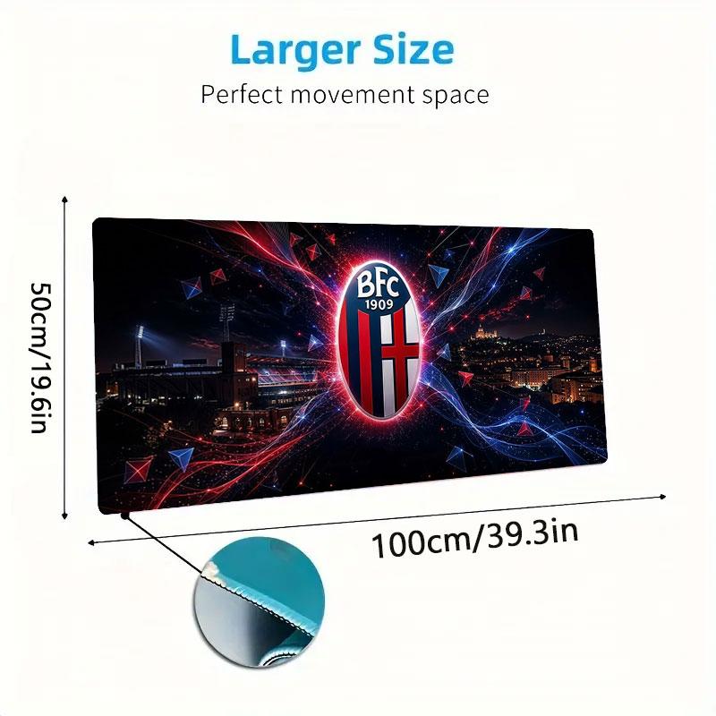 Bologna FC 1909 Large Size Mouse Pad Large Gaming Table Cushion Non-slip Laptop Tablet Big Mousepad XXL Mat Mini PC Playmat With Lock Edge