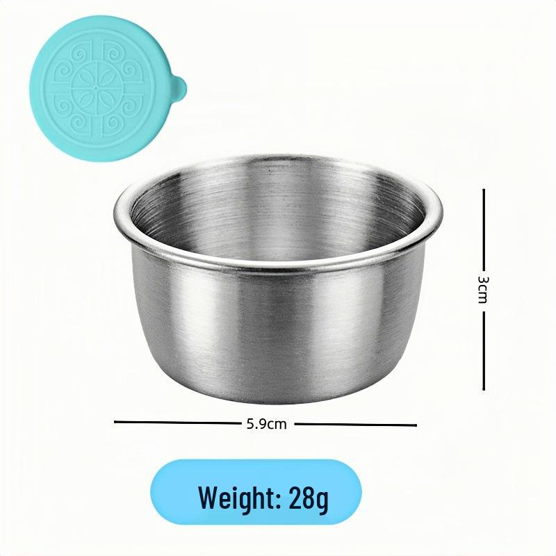 304 Stainless Steel Sauce Container with Silicone Lid, Sealed, for Outdoor Use and Seasoning.