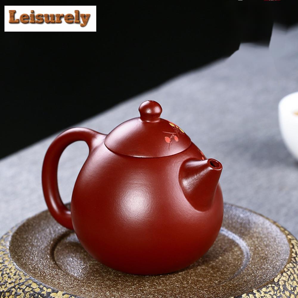 Yixing Teekanne Lila Ton Pflaumenblüte Teekanne Schönheitskessel Rohe Erz Handarbeit Set Dahongpao Authentischer Kugellochfilter 200ml