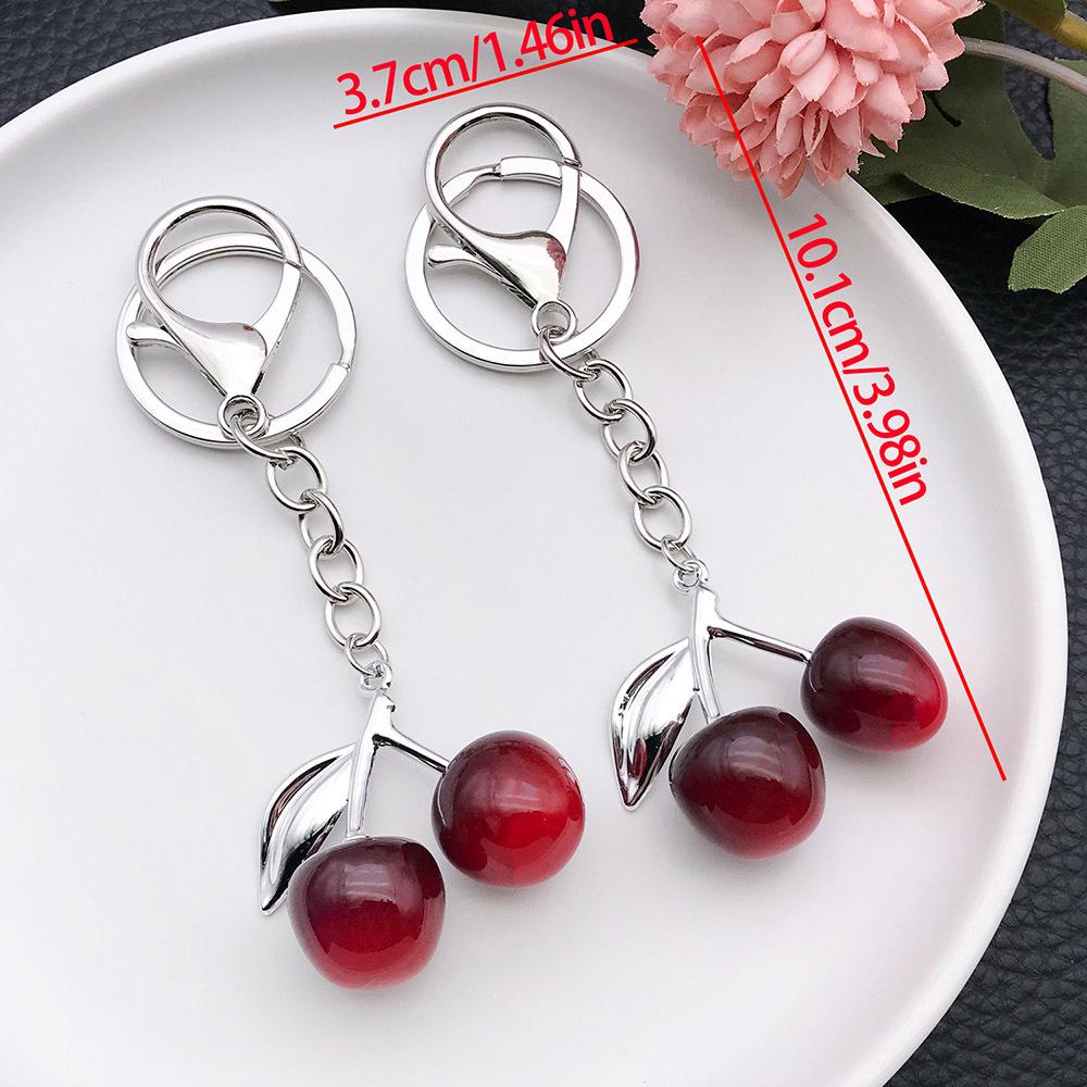 Korean Cute Cherry Gradient Resin Keychain Pendant