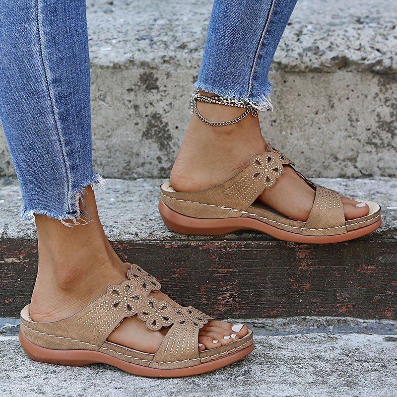 Zapatillas de verano Sandalias de cuña de mujer Premium Sandalias  ortopédicas de punta abierta Vintage Antideslizante Cuero Casual Platform  Retro Shoes comprar a buen precio — entrega gratuita, reseñas reales con  fotos —