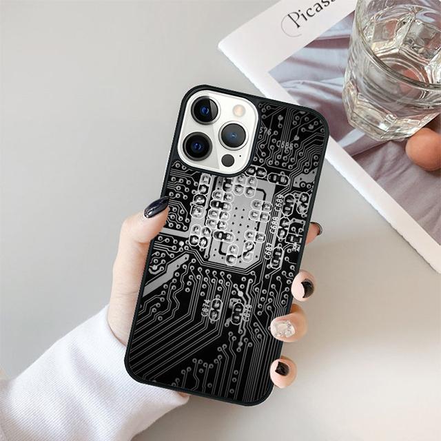 The Integrated Circuit Board Phone Case For iPhone 17 Air 16 16e 15 14 plus 11 12 13 Pro max Bumper Shell Cover coque