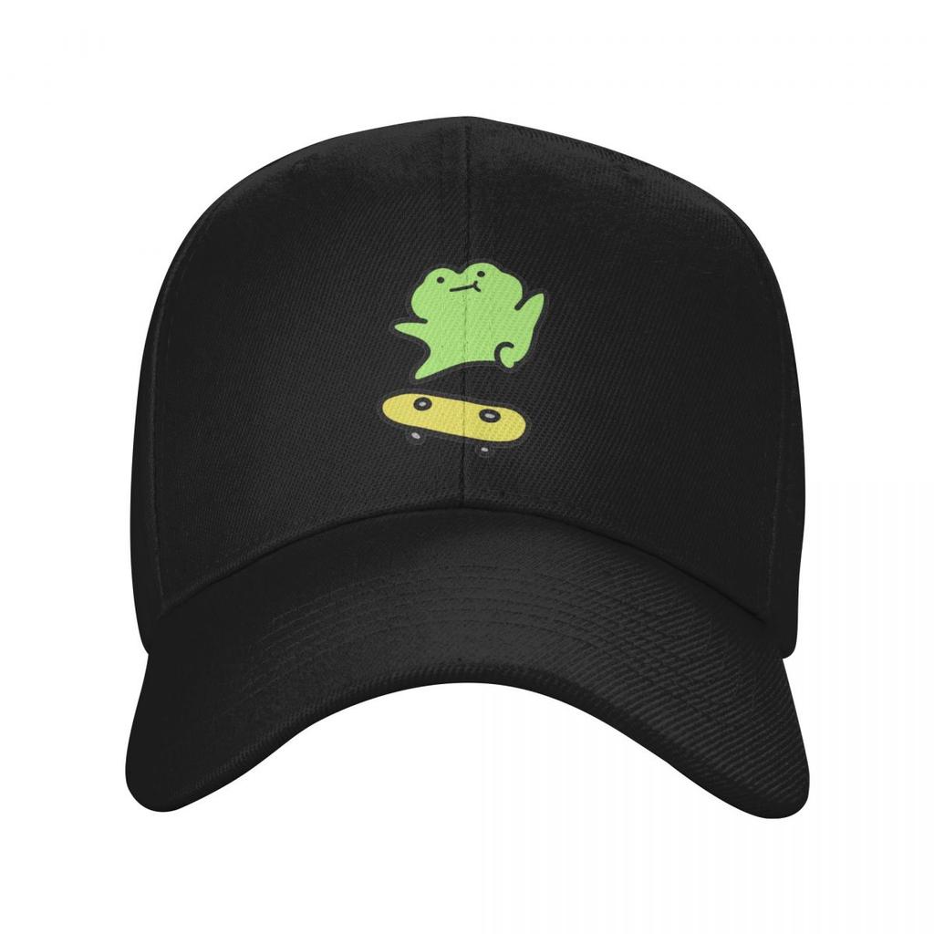 Unisex Baseball Hats Cartoon Cute Frog Playing Skateboard Outdoor Streetwear Hats Sports Baseball Caps Hip Hop Cap Casquette