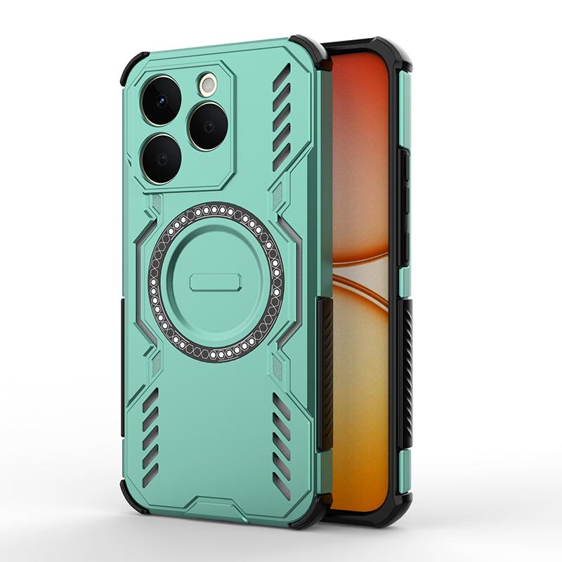 KEYSION Hollow Heat Dissipation Case for Realme 15T 5G Silicone+PC Magnetic Cooling Shockproof Phone Cover for Realme 15T