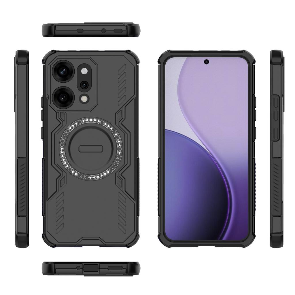 For Oppo Reno14 Pro 5G (Global) Magnetic Case Butterfly Armor Hollow Heat Dissipation PC+TPU Phone Cover