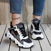 Women's Thick Sole Non-slip Thermal Waterproof Colorblock Lace-up Chunky Sneakers
