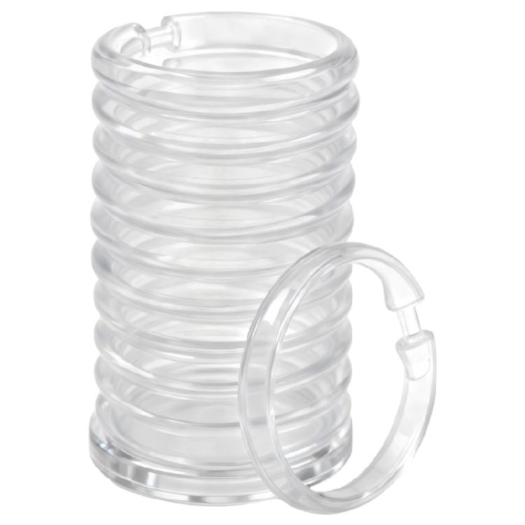 Duschvorhangringe aus Kunststoff, Duschvorhanghaken, O-Form Duschvorhanghakenringe Einfacher Schnappverschluss Duschhaken