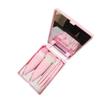 5-Piece Portable Makeup Brush Set: Eyeshadow, Blush, Lip, Mirror Box