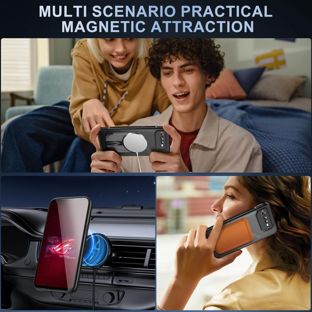 Pentru Asus ROG Phone 6 5G/Phone 6 Pro 5G/Phone 6D 5G Husă Magnetică Disipare Căldură Aromaterapie Suport Silicon+PC Husă Telefon