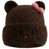 Hot Sale Women Loose Soft Beanie Hat Lovely Cute Cat Ear Bow Design Winter Knitted Hats For Female Streetwear Winter Hat