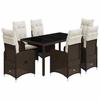 VidaXL Ensemble de bistro de jardin 7 pcs coussins marron poly rotin 3277068