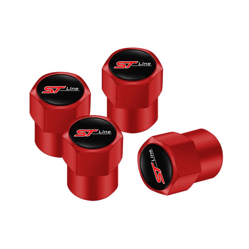 4Pcs Metal Bolt-in Wheel Tire Valve Caps Car Emblem Dust Acces For Ford ST Line Focus Mustang Fiesta Puma Ranger Kuga MK7 MAX knsh65