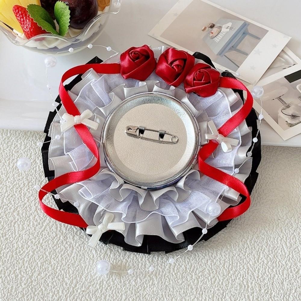 Lace Magnetic Anime Badge Holder Rose Ornate Ribbon Badge Flower  Ita Bag Accessories