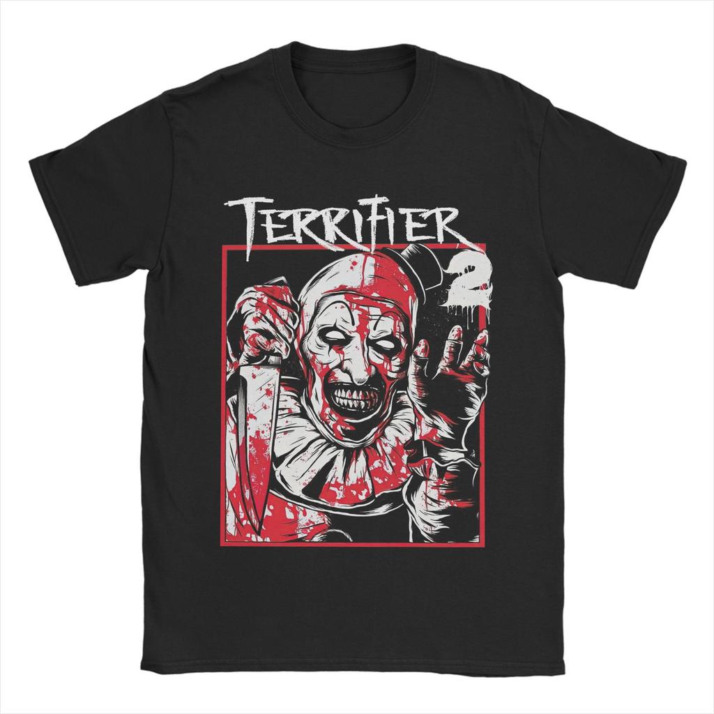 Terrifier Clown Milk And Carnage Red Christmas 90s T Shirt Men's 100% Cotton T-Shirts Crew Neck  Tee Shirt Short Sleeve Clothing