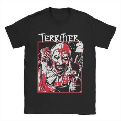 Coole Terrifier 2 Filmkunst The Clown T-Shirts für Herren O-Ausschnitt 100% Baumwoll-T-Shirts Kurzarm-Tees 6XL Kleidung