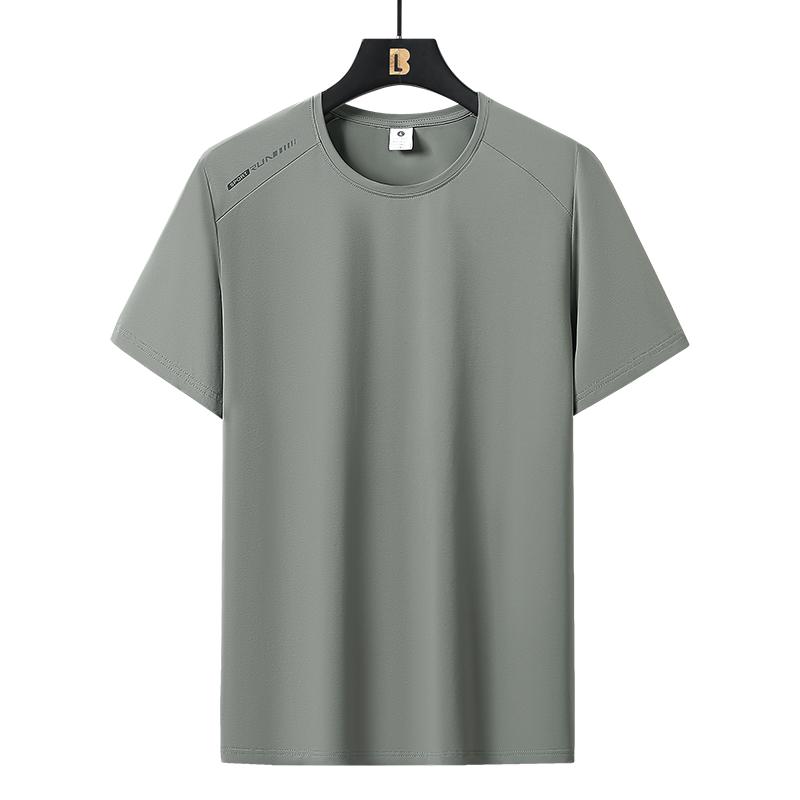 Quick-drying T-shirt Soft Elastic Ice Silk Short-sleeved Round Neck Casual Sports Short-sleeved
