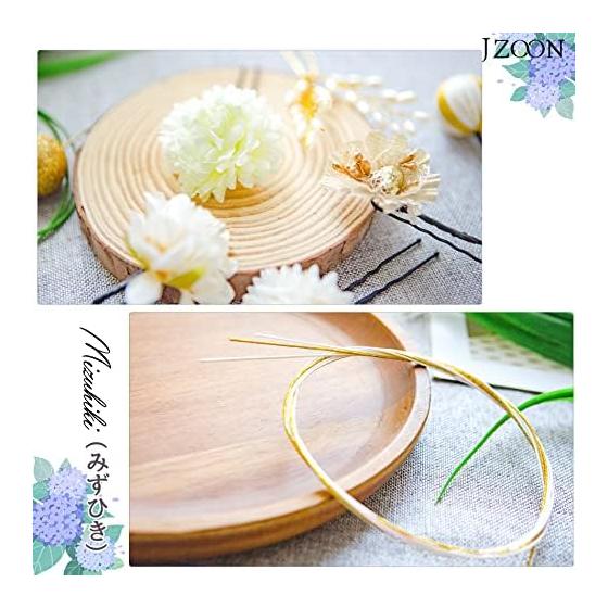 JZOON Japanese Traditional Hair Accessories for Coming-of-Age Ceremony, Kimono, Wedding, Graduation - Mizuhiki, Gold Leaf, Silver Leaf, Kumihimo