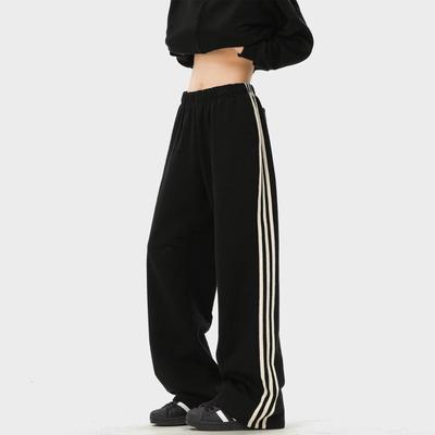Three-bar Pants Men's 2026 Summer New American Retro Heavy Sweatpants Trendy Brand Loose Straight Casual Trousers