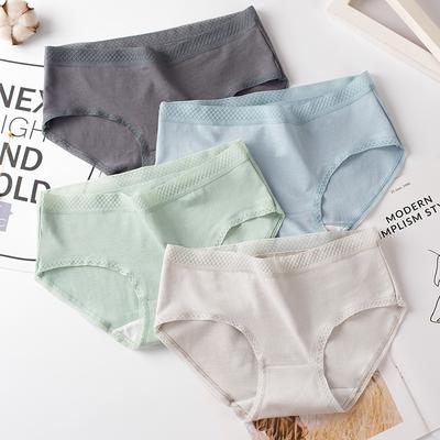 4 Stück Slips Damenhöschen Midriff Baumwollhöschen weibliche antibakterielle Mädchen Unterhose süße japanische Dreieckshose große Größe