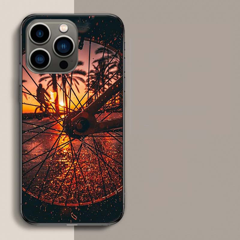 

Beautiful Sunset and My Bicycle Phone Case For Iphone 17 Air 15 Pro 14 Plus 16 Pro Max 17E 16E 12 13 Mini 11 Cover Cute Fundas iPhone 16 Pro Max