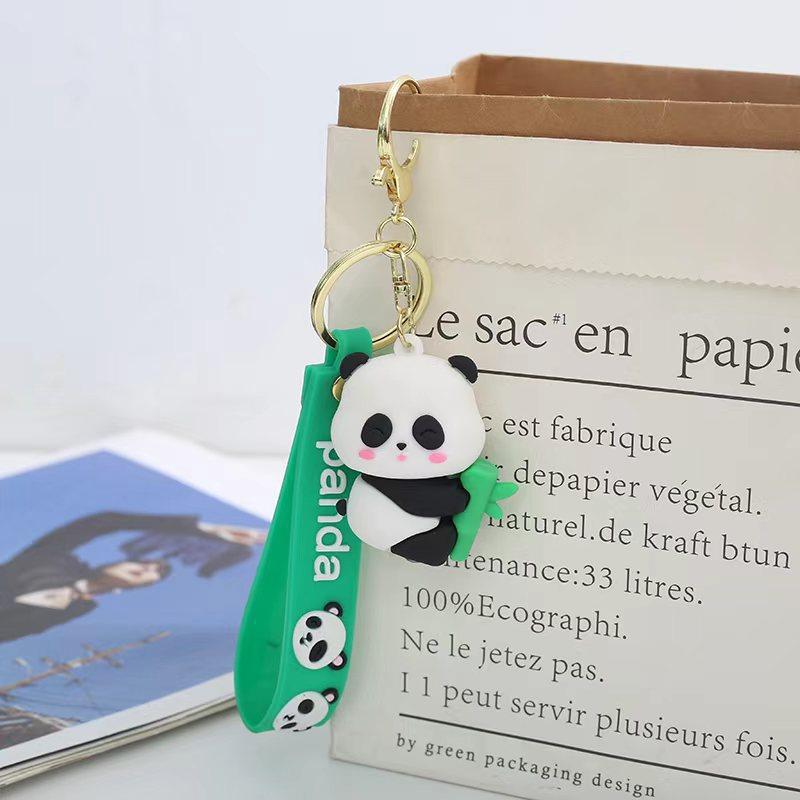 Cartoon China-Chic Bamboo Panda Key Chain Couple Backpack Pendant Car Doll Machine Small Gift