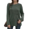 ZANZEA Women Casual O-neck Long Sleeve Split  Hem Knitwear Blouse