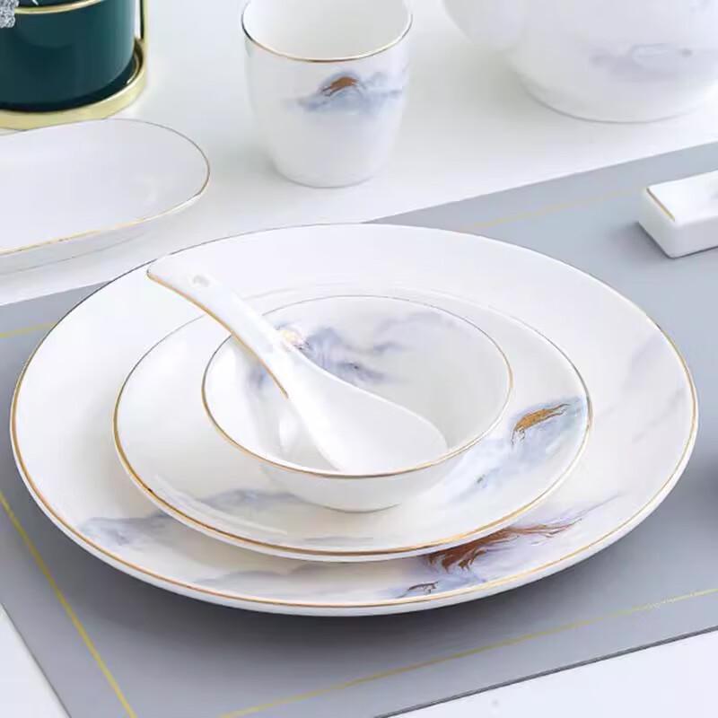 Ceramic Gold Rim Hotel Tableware Set