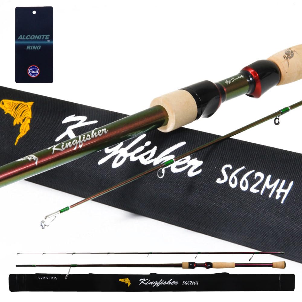 Orig Fiskeutrustning Kingfisher S662MH Hårt Spöfodral med Betesdesign för Abborre, Bergfisk och Båtfiske efter Havsabborre (ori-784108)