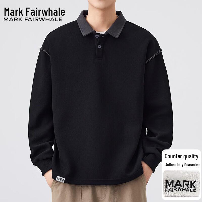 Mark Fairwhale Men's Lapel Long Sleeve T-Shirt