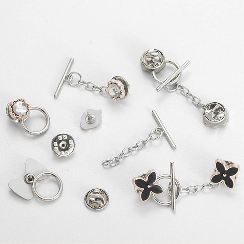 10PCS Metal Cardigan Clip Pullover Clip No Sewing Sweater Shawl Cardigan Clips Brooch Pin Safety Pins for Women Girls