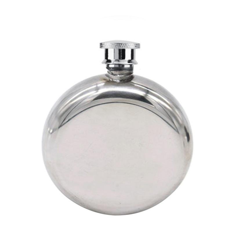 3 Oz Portable Stainless Steel round Hip Flask Liquor Whisky Alcohol Cap Funnel Drinkware Bottle Outdoor Camping Picnic Travel round Jug Bottle