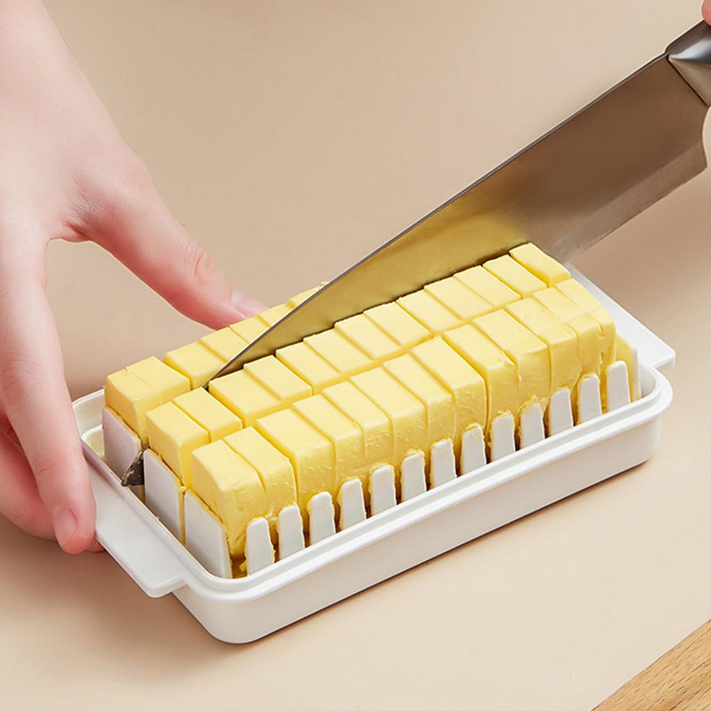 Butter Cutter Box with Lid Plastic Butter Dish Longer Freshness Butter Sealing Storage Container