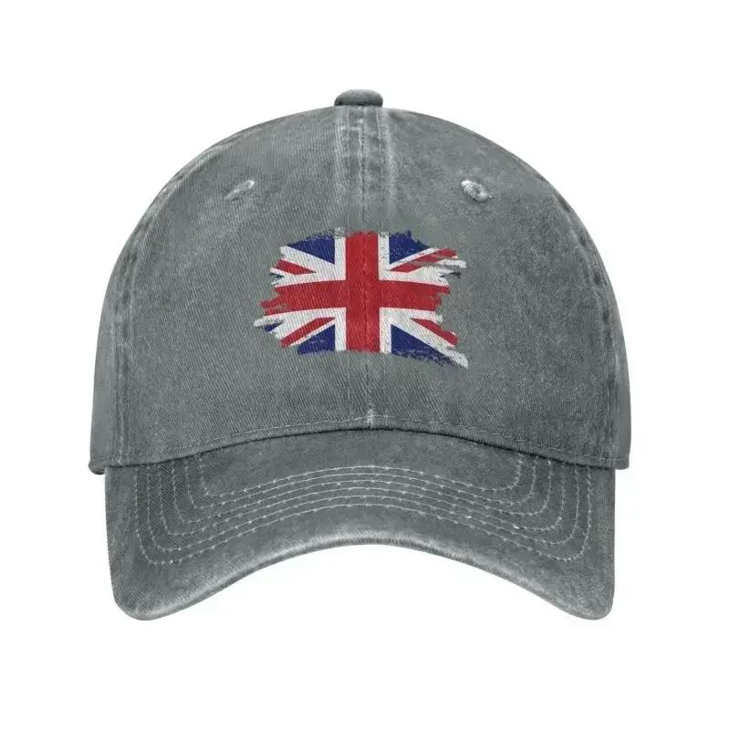 Individuelle Baumwoll-Baseballkappe mit UK-Flagge, für Outdoor, Damen, Herren, verstellbar, Union Jack, Britisch, Stolzer Papa Hut