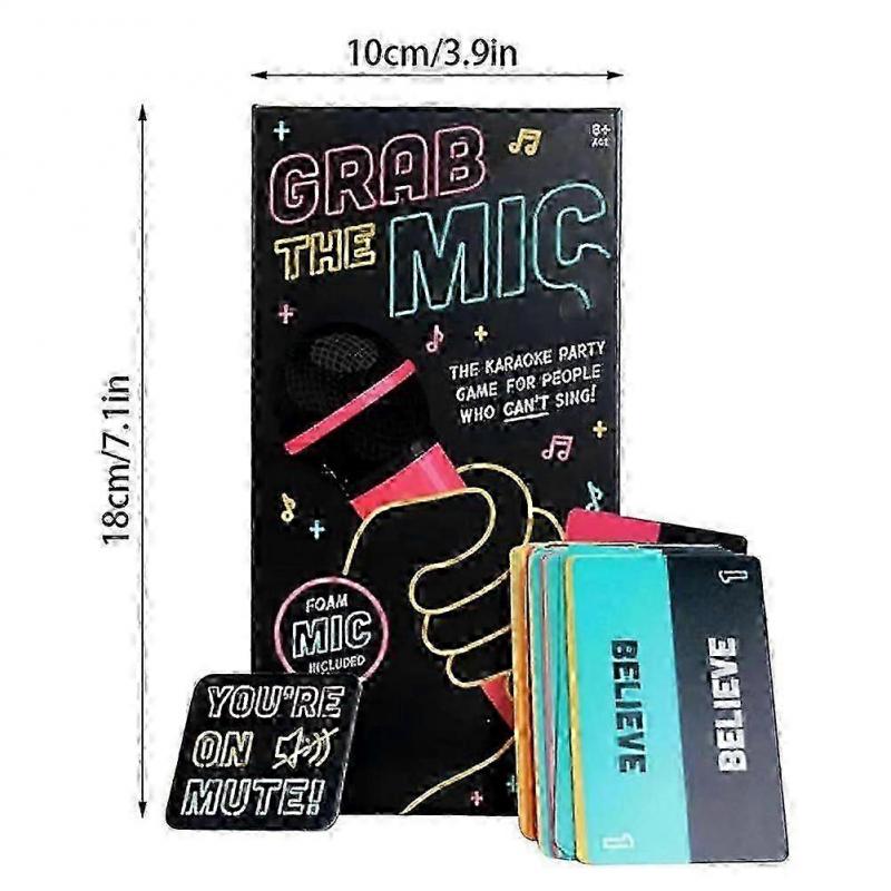 Fogd a Mikrofónt Karaoke Játék Dalszöveges Kártyákkal, 2-10 Játékos Számára Vicces Társasjáték Gyerekeknek és Felnőtteknek, Tökéletes Partikra és Születésnapokra - HZ