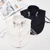 Diamond Fake Collar Shirt Women False Collar Blouse Woman Fake Jeans Detachable Half Shirt Collar Remoable Faux Col Tie