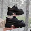 Square head high heels women's 2025 early spring new lace-up deep mouth shoes are not tired of thick heels