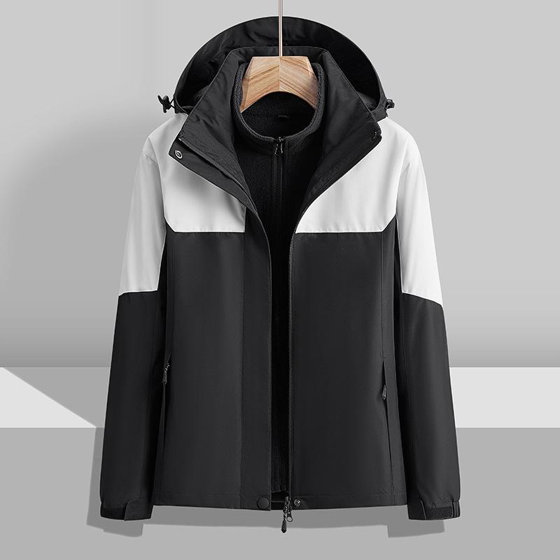 New Outdoor Three-in-one Jacket with Removable Fleece Liner Couple's Two-piece Set