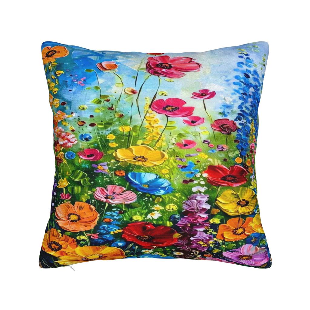 Rainbow Waterfall Art Pillow Cover  Square Cushion Cover Cute Funny Pillow Case For Living Room Chair