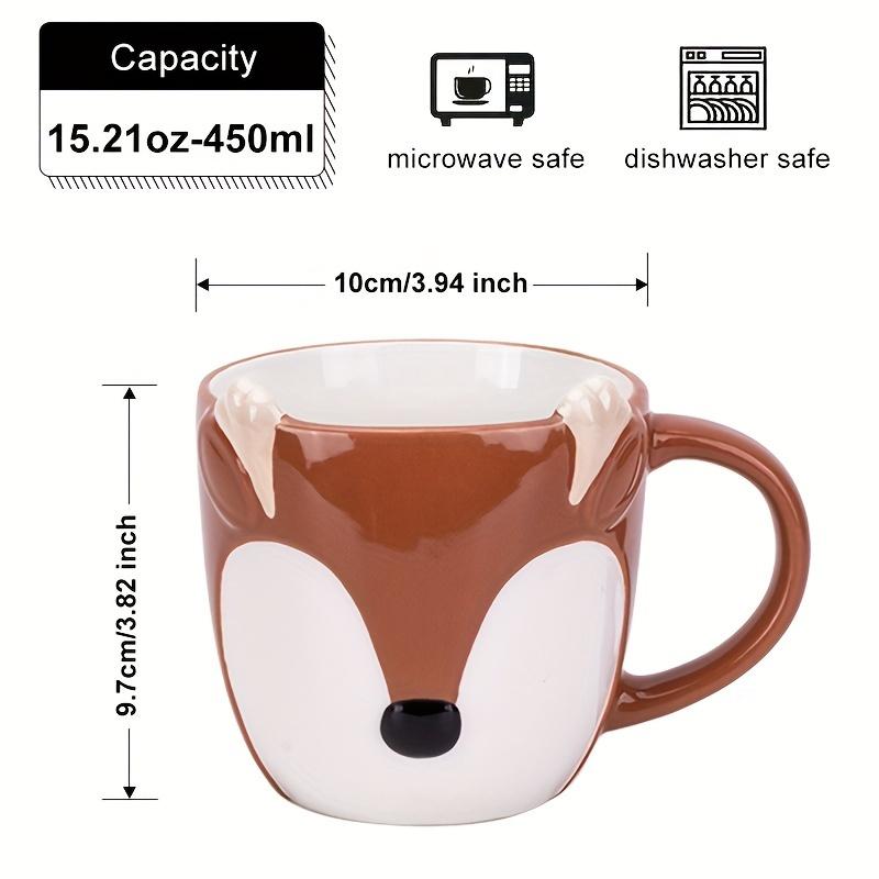 

Кружки ручной работы с животным принтом: Керамические кружки «Лиса и пингвин», 450 мл, пригодны для микроволновой печи и посудомоечной машины, идеально подходят для кофе, чая и многого другого Fox