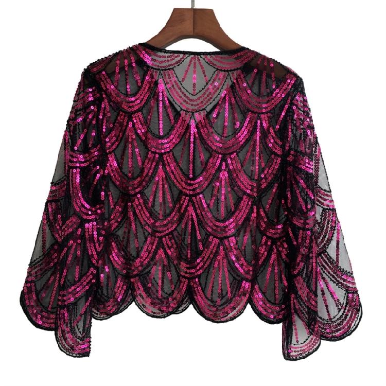 Bead Sequins Detailed Shawl Scarf for Special Occasion Unique Sequined Accessory for Trendy Outfits