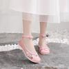 Fashion Oriental Ethereal Sheer - Mesh Embroidered Wedges | Hanfu - Friendly Romantic Ancient - Style Shoes