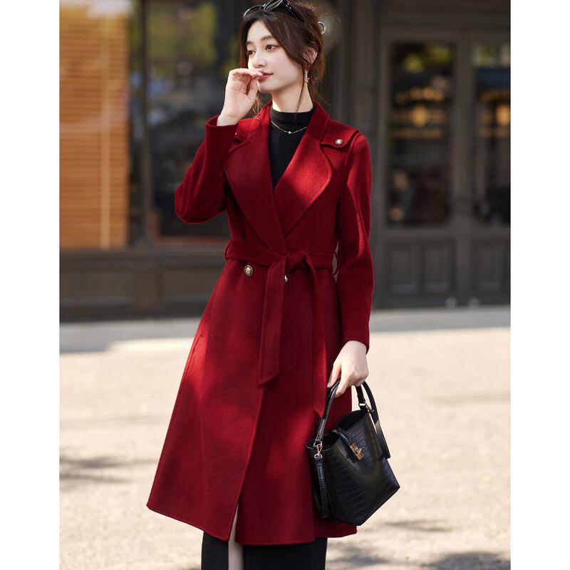 Sisui Nianhua Women's Elegant Mid-length Wool Blend Coat L22007N1