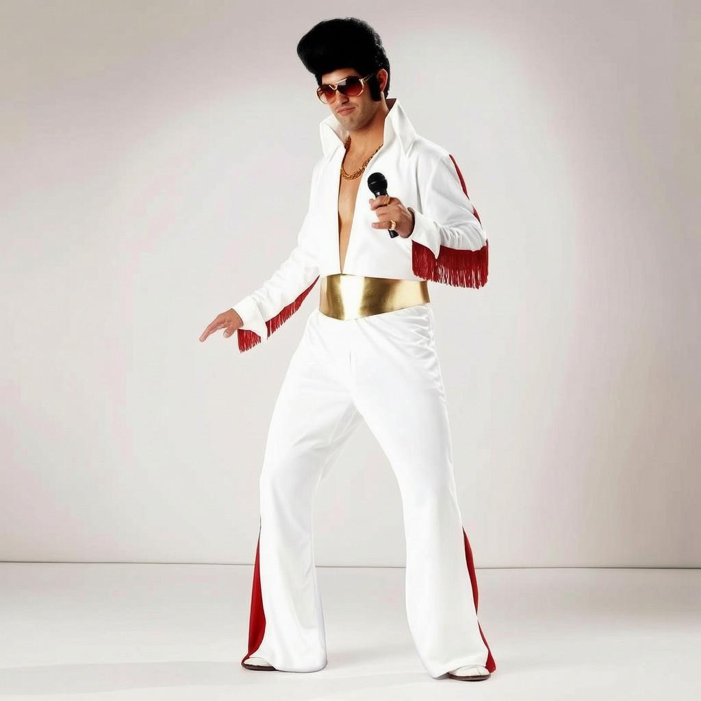 Ensemble de costumes Elvis Presley Marilyn Monroe Avec Perruque Ondulée Pour Fête d'Halloween