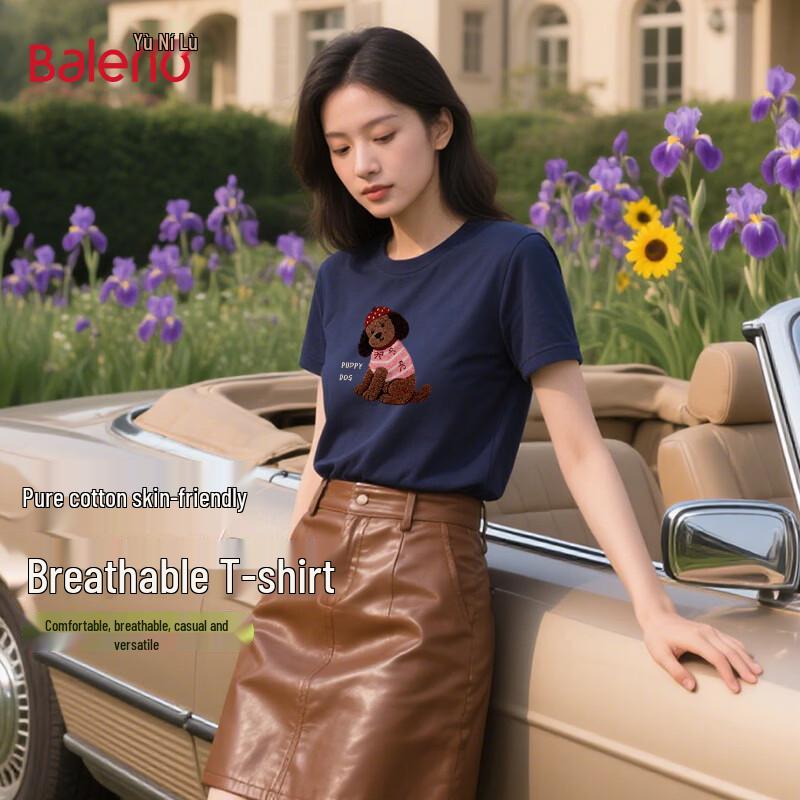 Baleno Women s Dachshund Print Cotton T-Shirt S