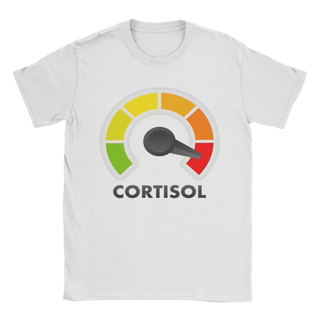 Unisex Unisex T-Shirt Lustiges Meme Niedrige Cortisolwerte Vintage Reine Baumwolle T-Shirts Kurzarm T-Shirts Rundhals Kleidung Party